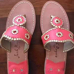 Pink & Gold Jack Rogers sandals, New, Size 8M